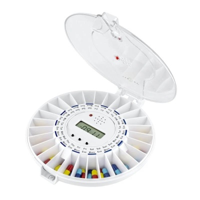 TabTime Medelert Automatic Medication Dispenser and Reminder with Clear Lid